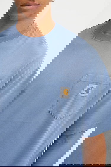Тениска Carhartt WIP Short Sleeve Pocket T-Shirt Hudson Синьо | I035140.1YI5F, 3