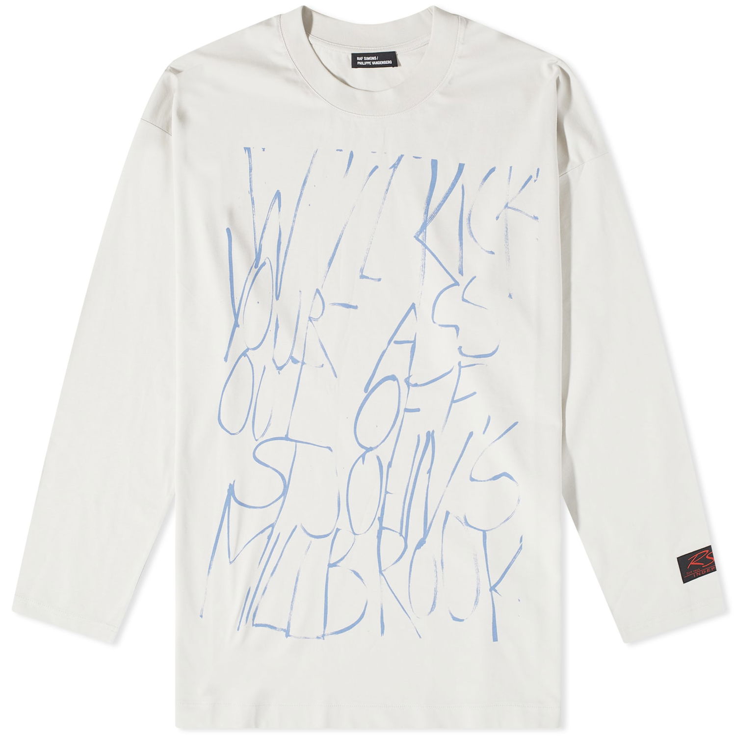 Тениска RAF SIMONS Long Sleeve Kick Your Ass Tee Бяло | 231-139A-0011, 0