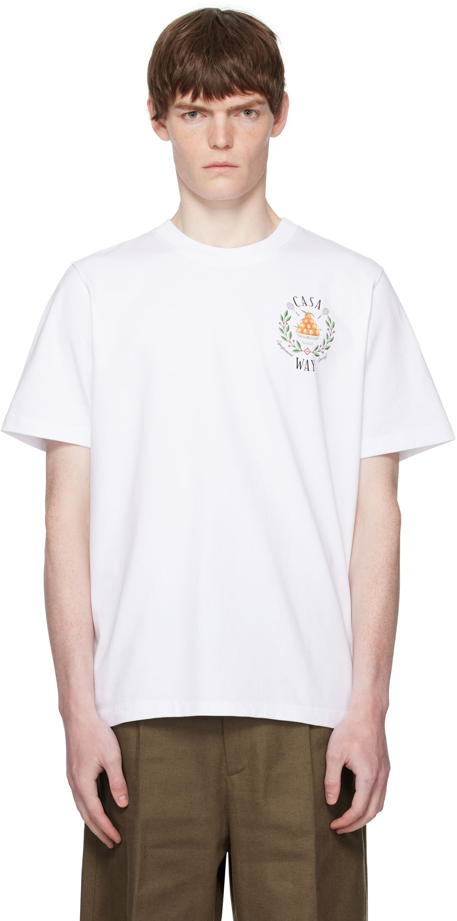 Тениска Casablanca Casablanca 'Casa Way' Graphic T-Shirt Бяло | MPF25-JTS-001-26-EX-FLANNELS, 0