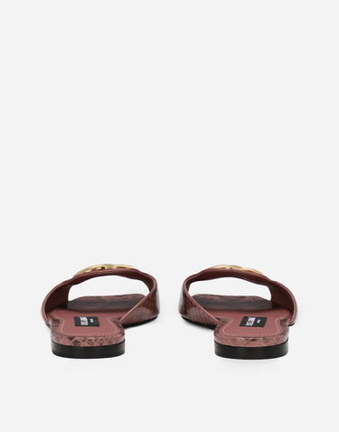 Аксесоари Dolce & Gabbana Dolce & Gabbana Python Skin Slides with DG Buckle Розово | CQ0593A2Y688H415, 2