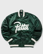 Satin Varsity Jacket with Script Logo