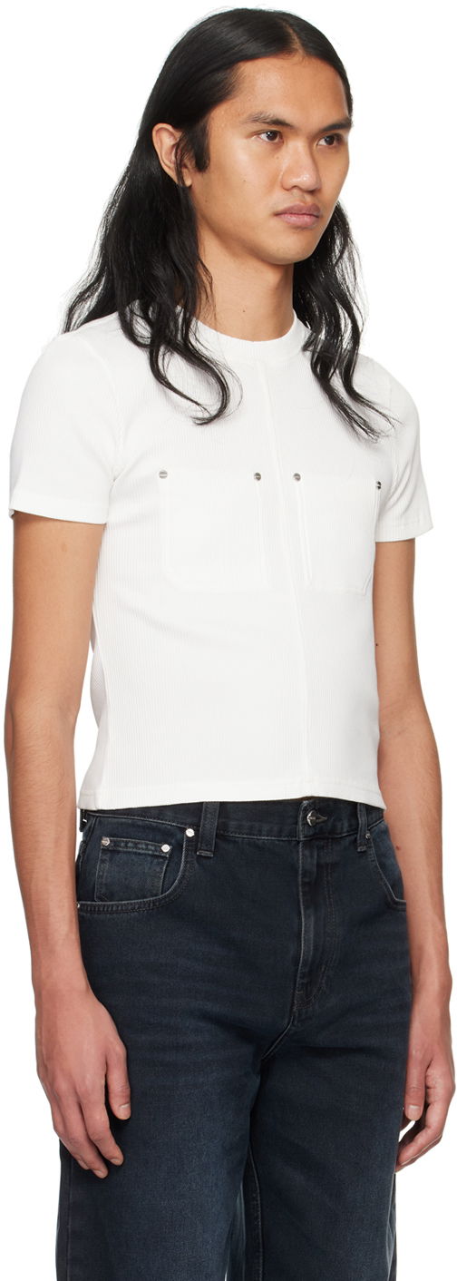 Тениска Dion Lee Shrunken Rivet T-Shirt Бяло | C3170PS24, 1