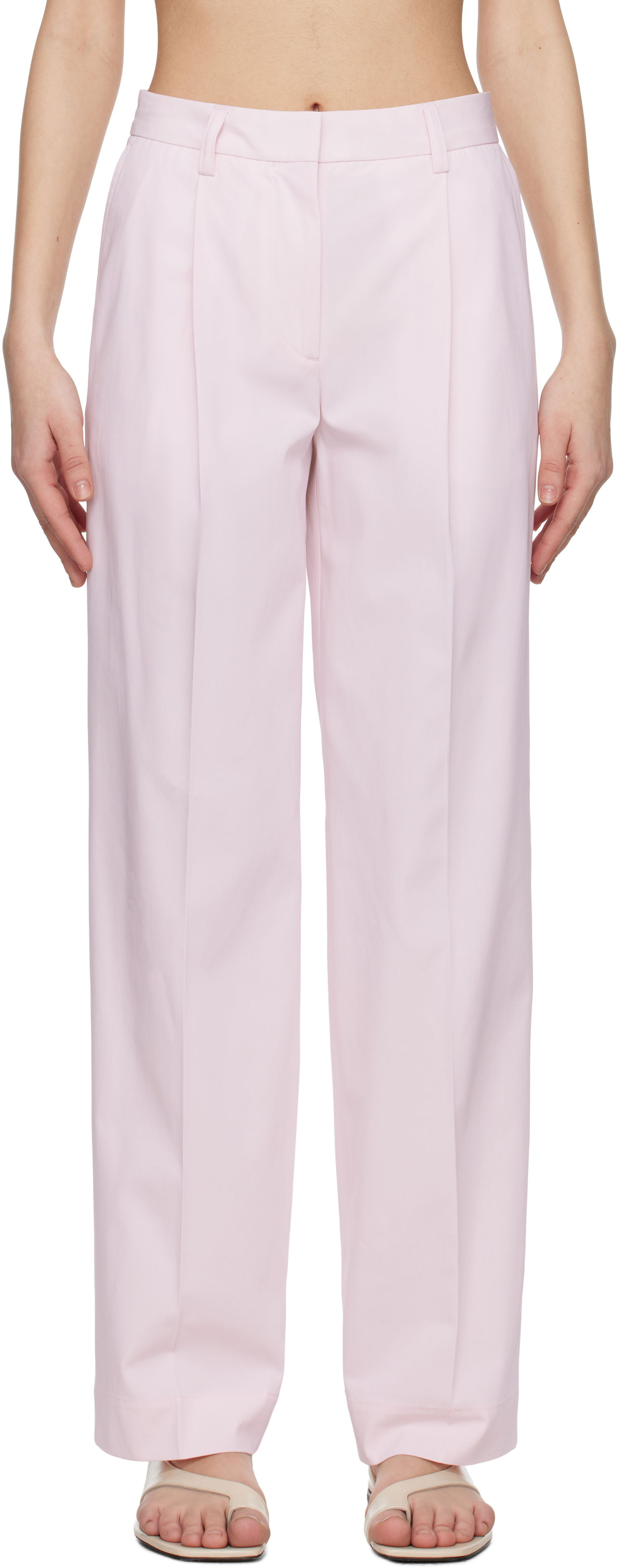 Панталони TOTEME TOTEME Slanted Pocket Trousers Розово | 252-WRB0246-FB0379, 0