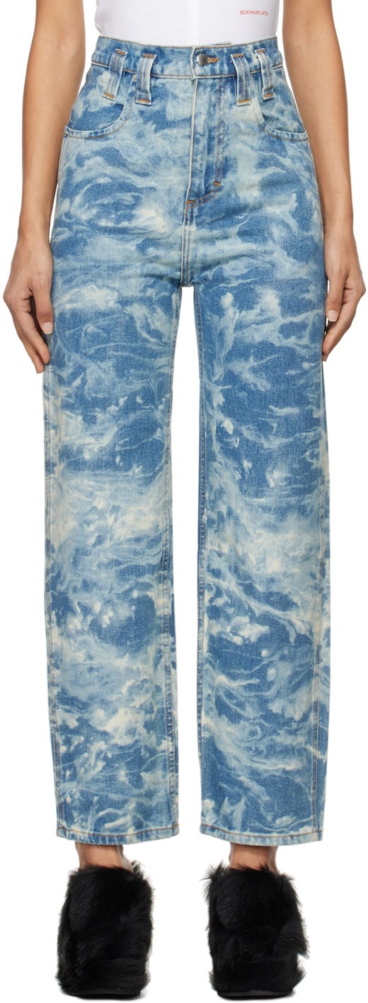 Дънки Eckhaus Latta Baggy Jeans Синьо | 555-EL-PF24-C -