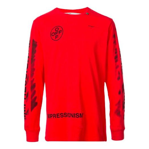 Тениска Off-White Long Sleeve Graphic T-Shirt Червено | OMAB001R191850152010, 0