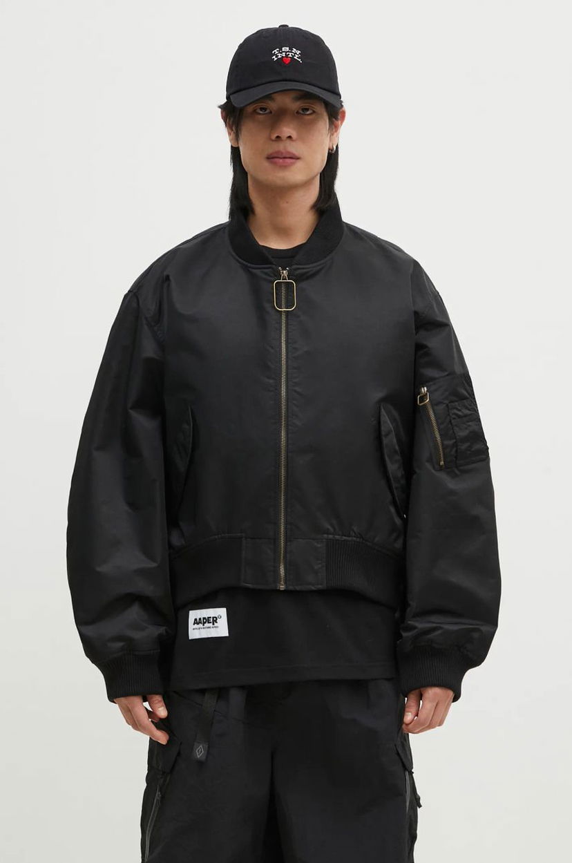 Яке бомбър JW Anderson Oversized Curved Hem Bomber Jacket Черно | JK0347.PG1666.999