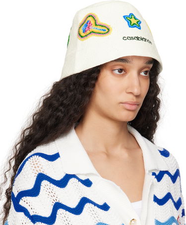 Шапка Casablanca Casablanca Crochet Bucket Hat Бяло | AS25-HAT-079-01, 3
