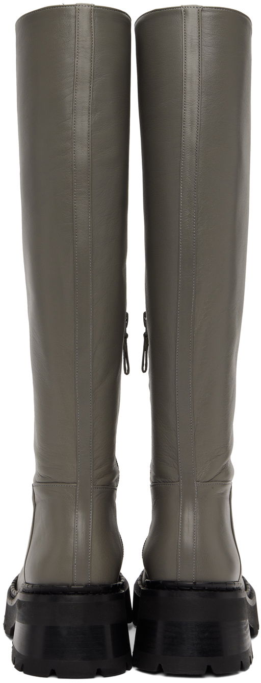 Облекло BY FAR BY FAR Russel Knee-High Boots Сиво | 22FWRUSDCEMNAP, 1