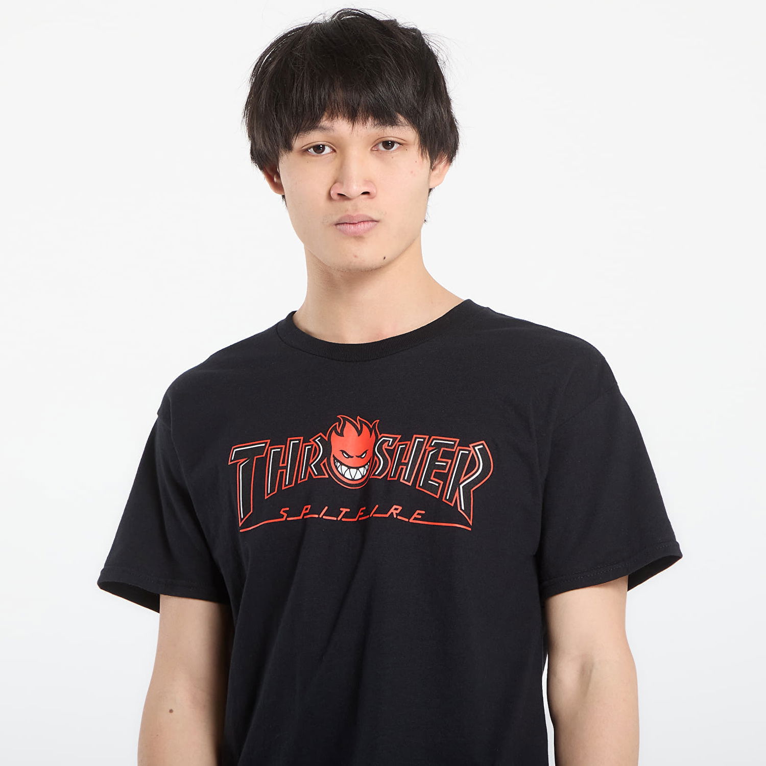 Тениска Thrasher Thrasher x Spitfire Big Head Outline T-Shirt Черно | 145830, 1