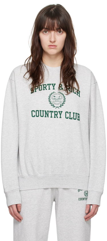 Суитчър Sporty & Rich Varsity Crest Sweatshirt Сиво | CRAW2319HG, 0