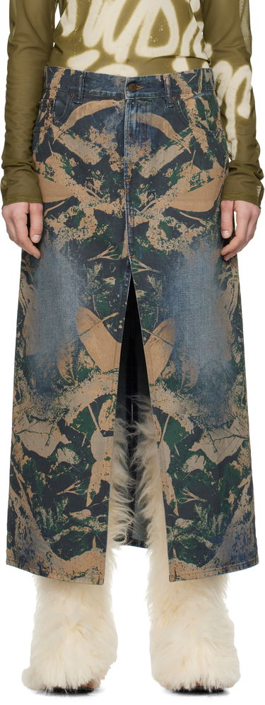 Пола Acne Studios Acne Studios Graphic Print Denim Maxi Skirt Синьо | AF0506-, 0