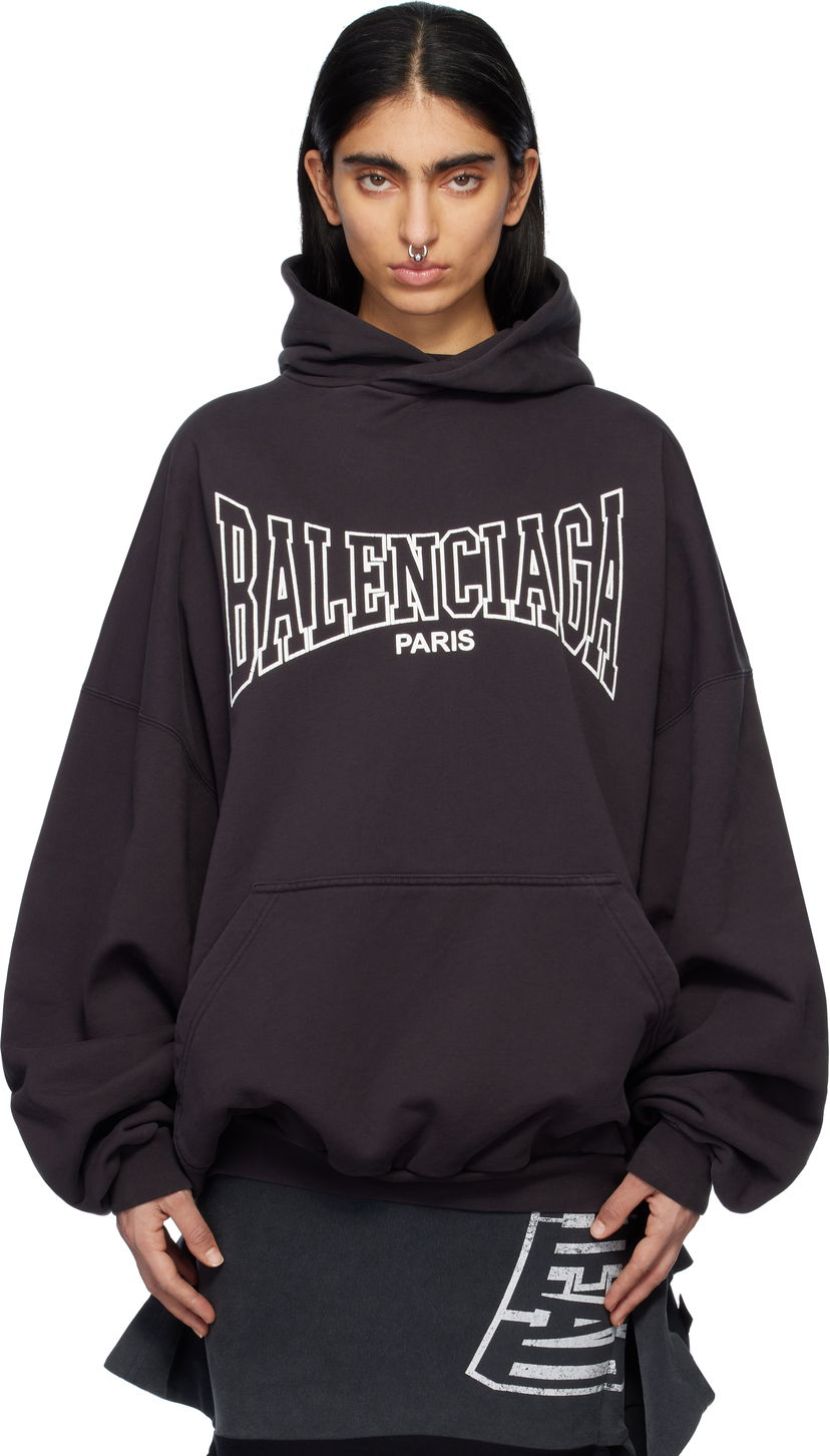 Суитчър Balenciaga Boxing Large Fit Hoodie Черно | 803265 TRVH6