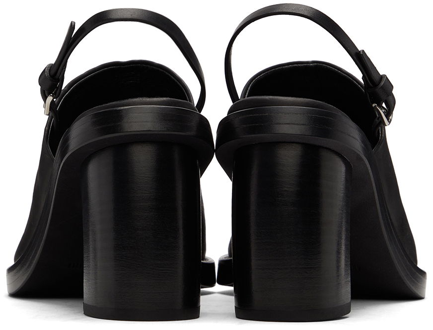Аксесоари Ann Demeulemeester Ann Demeulemeester Calfskin Heeled Slingback Sandals Черно | 2201-W-S04-390-098, 1