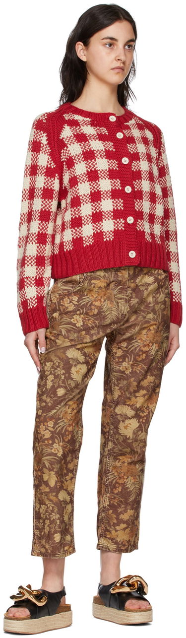 Панталони YMC YMC Floral Print Straight-Leg Jeans Кафяво | Q4SAQ, 3