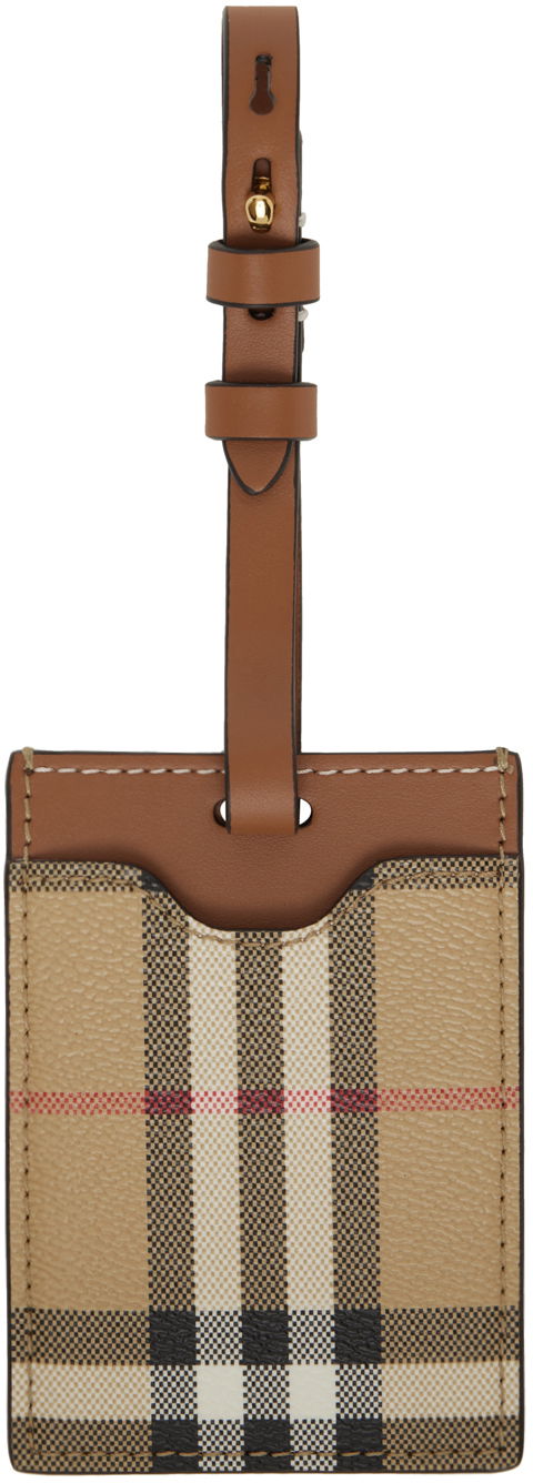 Ключодържатели Burberry Check Luggage Tag Бежово | 8073976