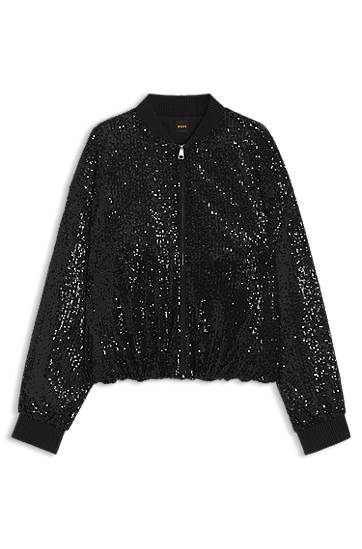 Relaxed-fit jacket with sequin embellishments