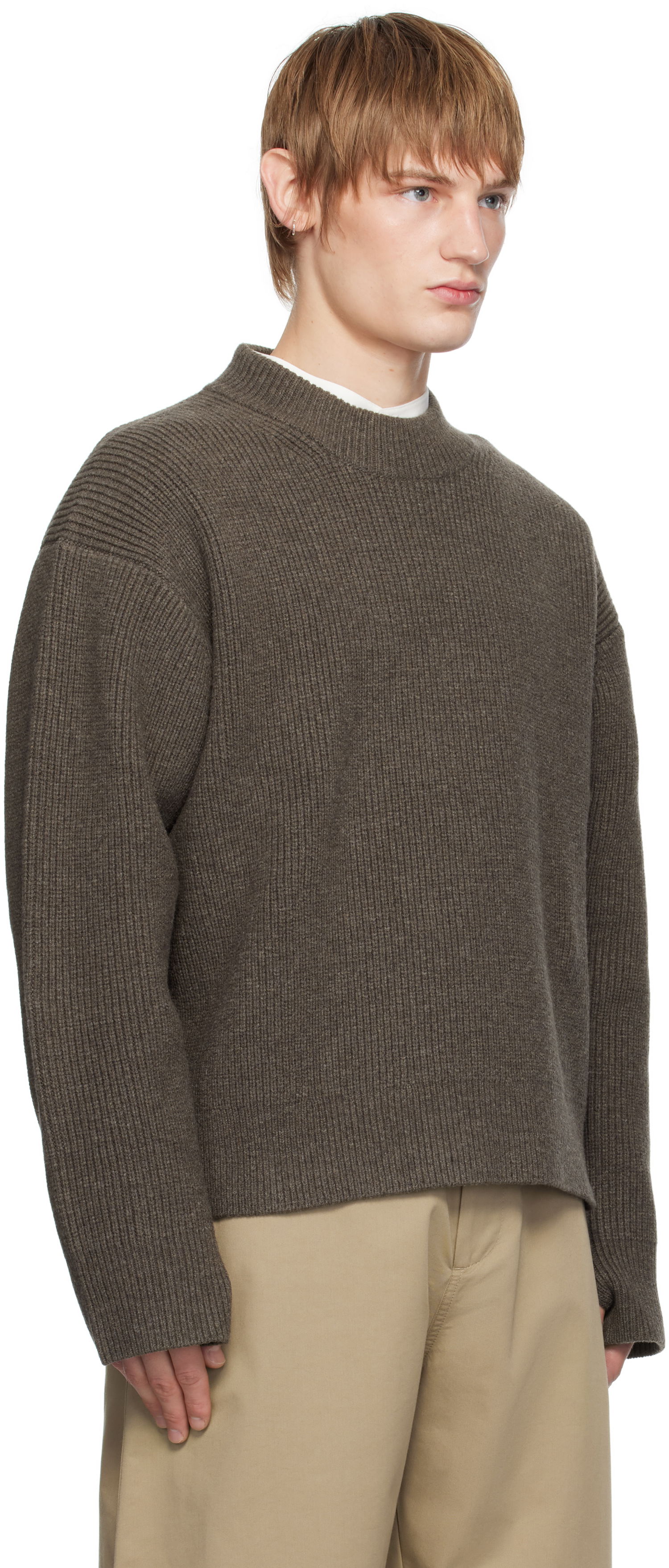 Пуловер Studio Nicholson Studio Nicholson Voe Knit Sweater Кафяво | VOE SNM - 1292, 1