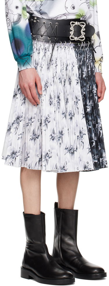 Пола Chopova Lowena Floral Print Midi Skirt With Carabiner Belt Черно | 3201, 4