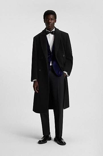 Палта BOSS HUGO Double-Breasted Wool Blend Coat Черно | 50549291, 1