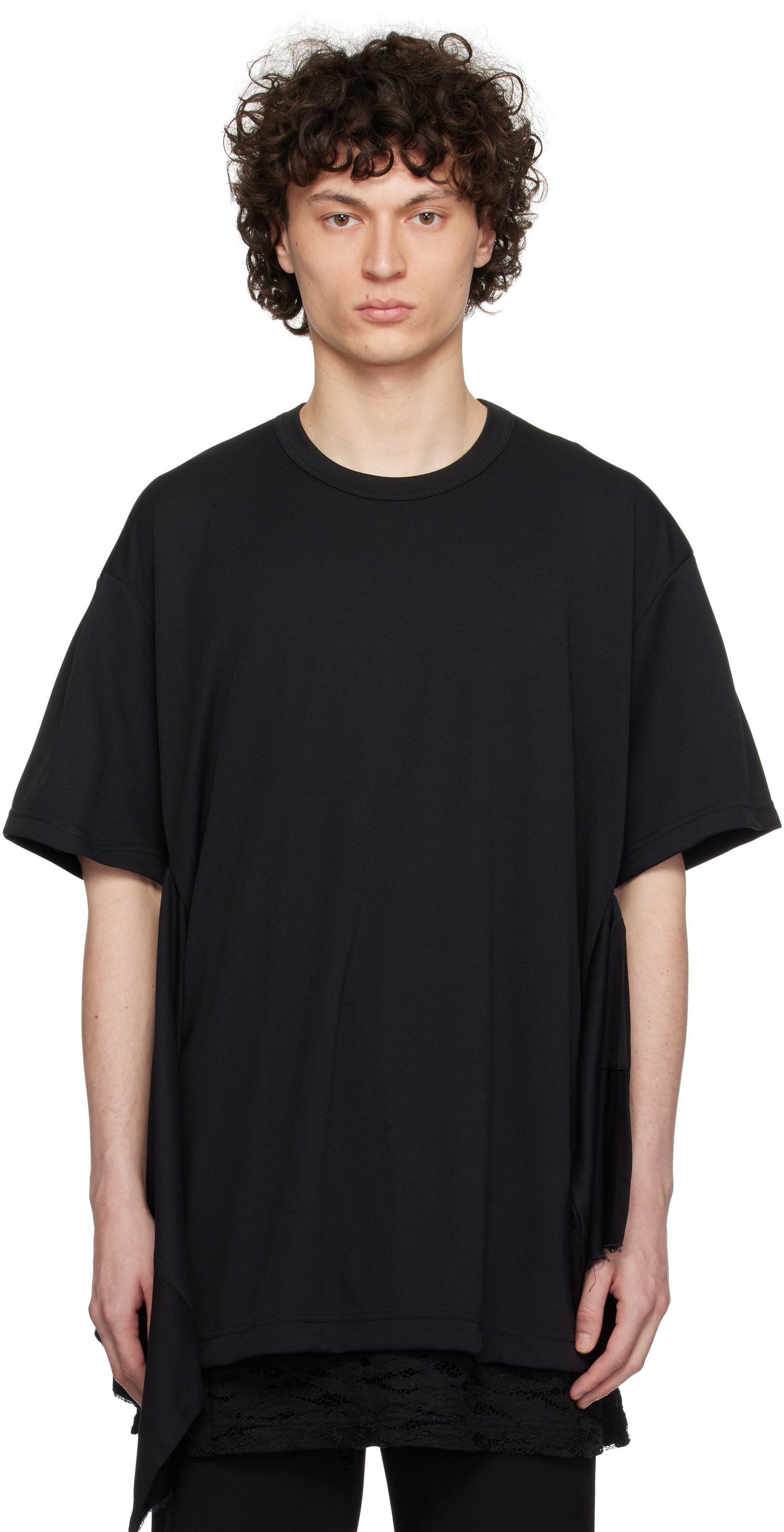 Тениска Comme des Garçons Homme Plus Polyester Piqué T-Shirt Черно | PO-T020-051, 0