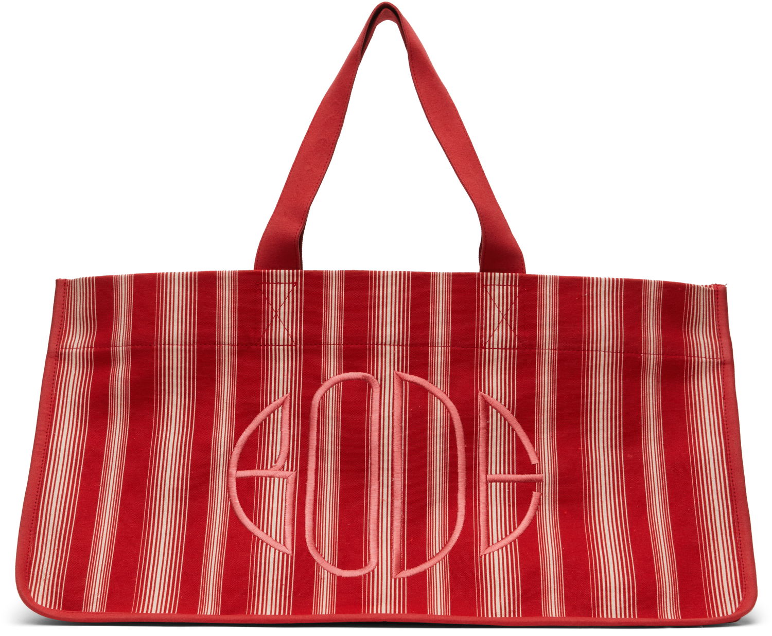 Голяма пазарска чанта Bode Bode Parasol Stripe Tote Червено | MRS25AC009, 0