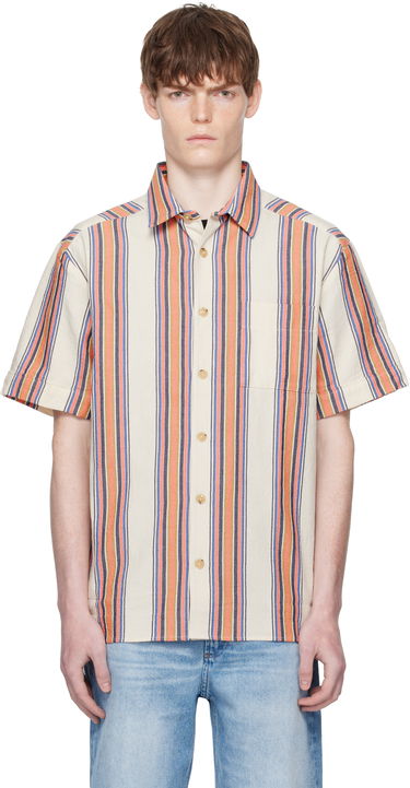 Риза A.P.C. A.P.C. Ross Striped Linen Short-Sleeve Button-Down Shirt Многоцветен | COHIA-H12541, 0