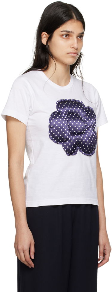Тениска Comme des Garçons Comme des Garçons Girl Dot Appliqué T-Shirt Бяло | NK-T004-051, 1