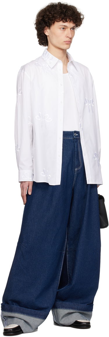 Риза Simone Rocha Simone Rocha Cotton Bow Easy Shirt Бяло | 5185 1051, 3