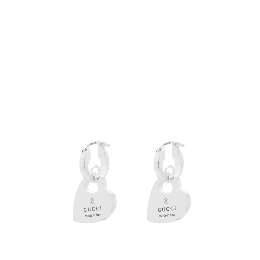 Обеци Gucci Trademark Heart Earrings Металик | YBD79630200100U