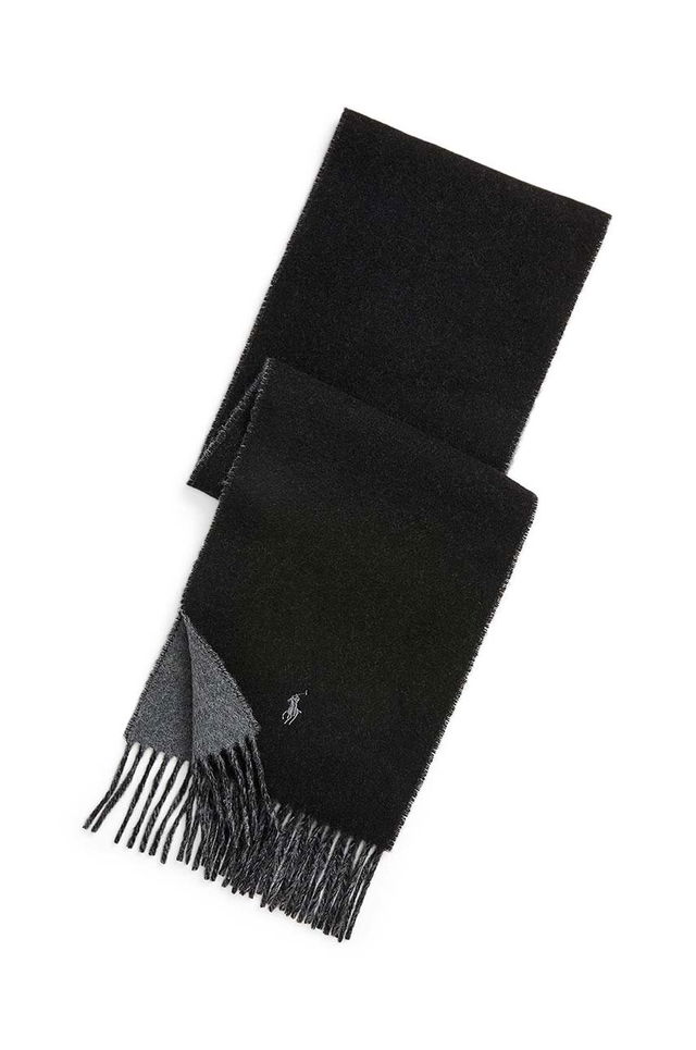 Polo Reversible Wool-Blend Fringed Scarf