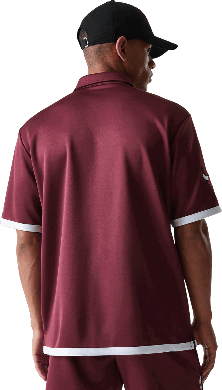 Риза New Era NBA Chicago Bulls Snap Button Short Sleeve Shirt Бургунди | 60684348-601, 1