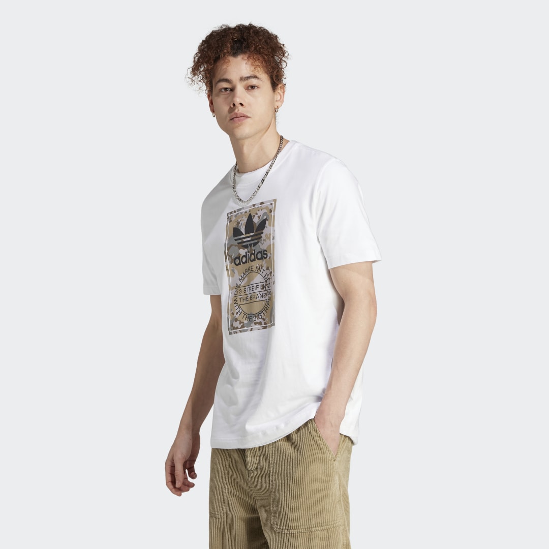 Тениска adidas Originals Graphics Camo Tongue Label Tee Бяло | IL5119, 1