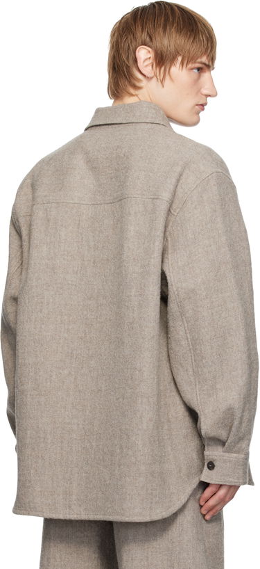 Риза Studio Nicholson Studio Nicholson Deck Wool Shirt Бежово | DECK SNM - 1296, 2