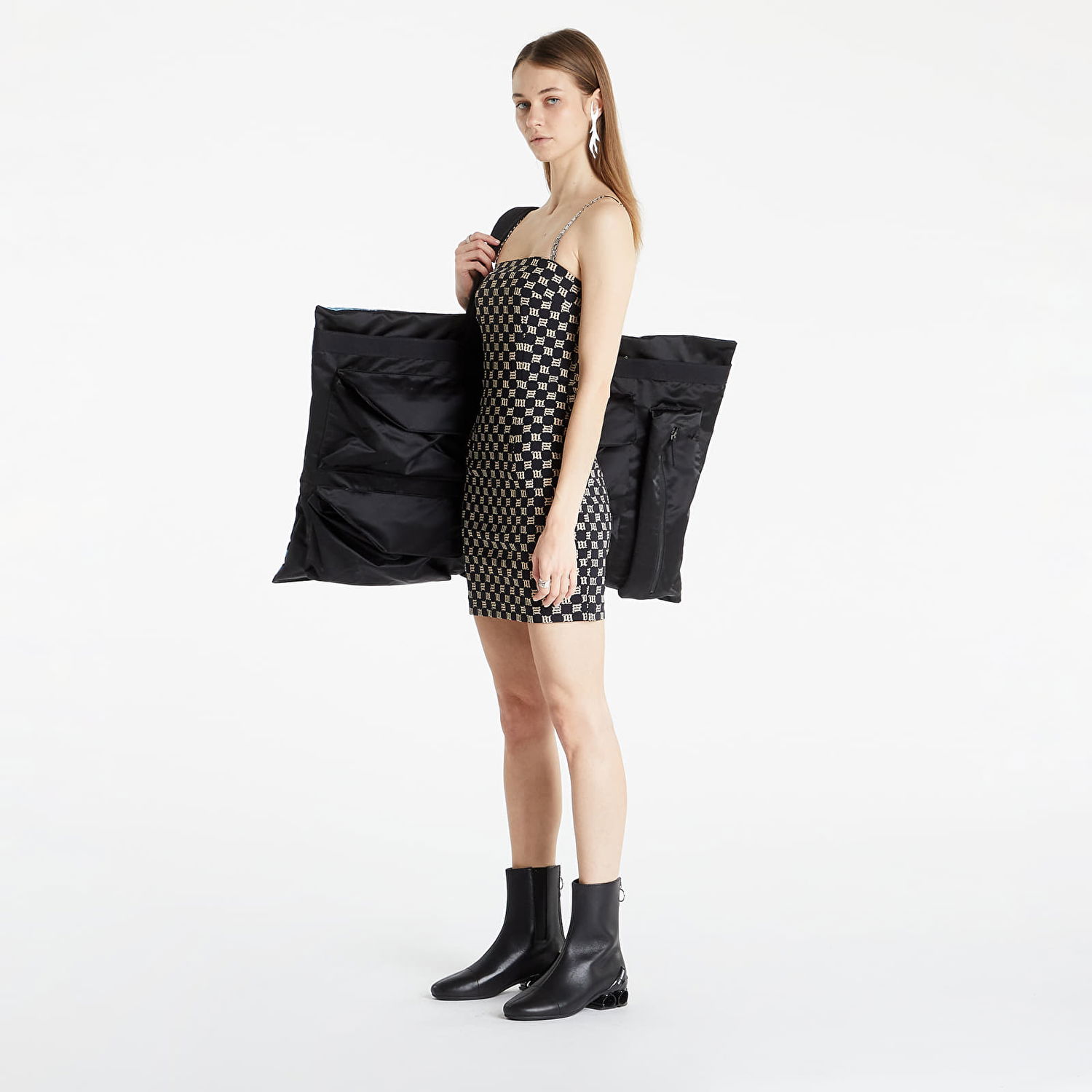 Pокля MISBHV Monogram Spaghetti Mini Dress Черно | 3021W131, 0