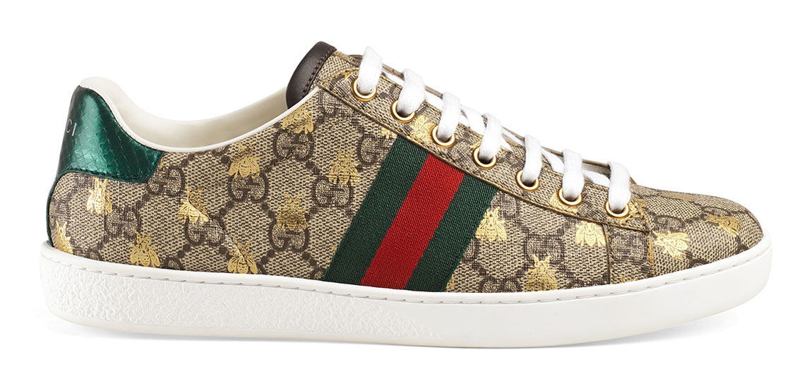 Кецове и обувки Gucci Ace 'GG Supreme Bees' (W) Бежово | 550051 9N020 8465 / 550051 9N050 8465, 0