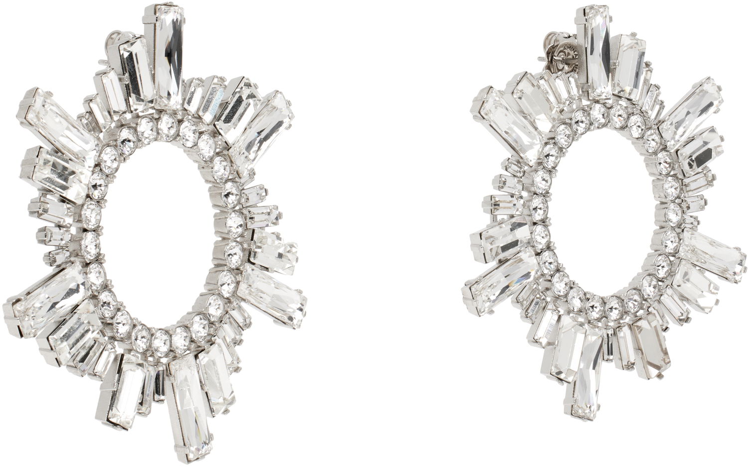 Обеци Amina Muaddi Amina Muaddi Begum Crystal Hoop Earrings Металик | BEGUM EARRING, 1