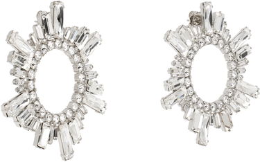 Обеци Amina Muaddi Amina Muaddi Begum Crystal Hoop Earrings Металик | BEGUM EARRING, 1