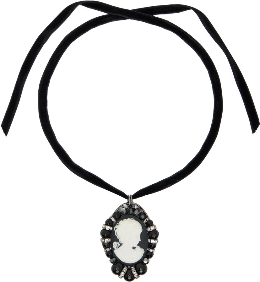 Колие Anna Sui Erickson Beamon Edition Black Cameo Velvet Choker Черно | AS AWCA 01