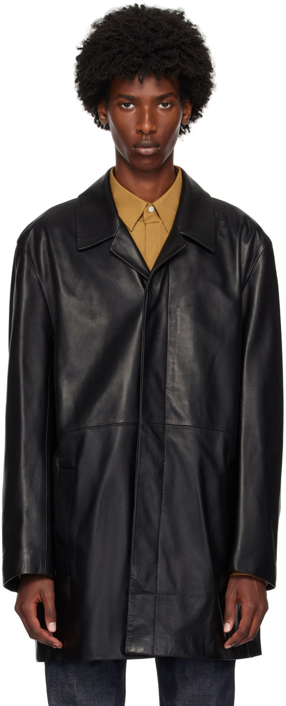 Яке CALVIN KLEIN Black Long Leather Jacket Черно | 81EM573, 0