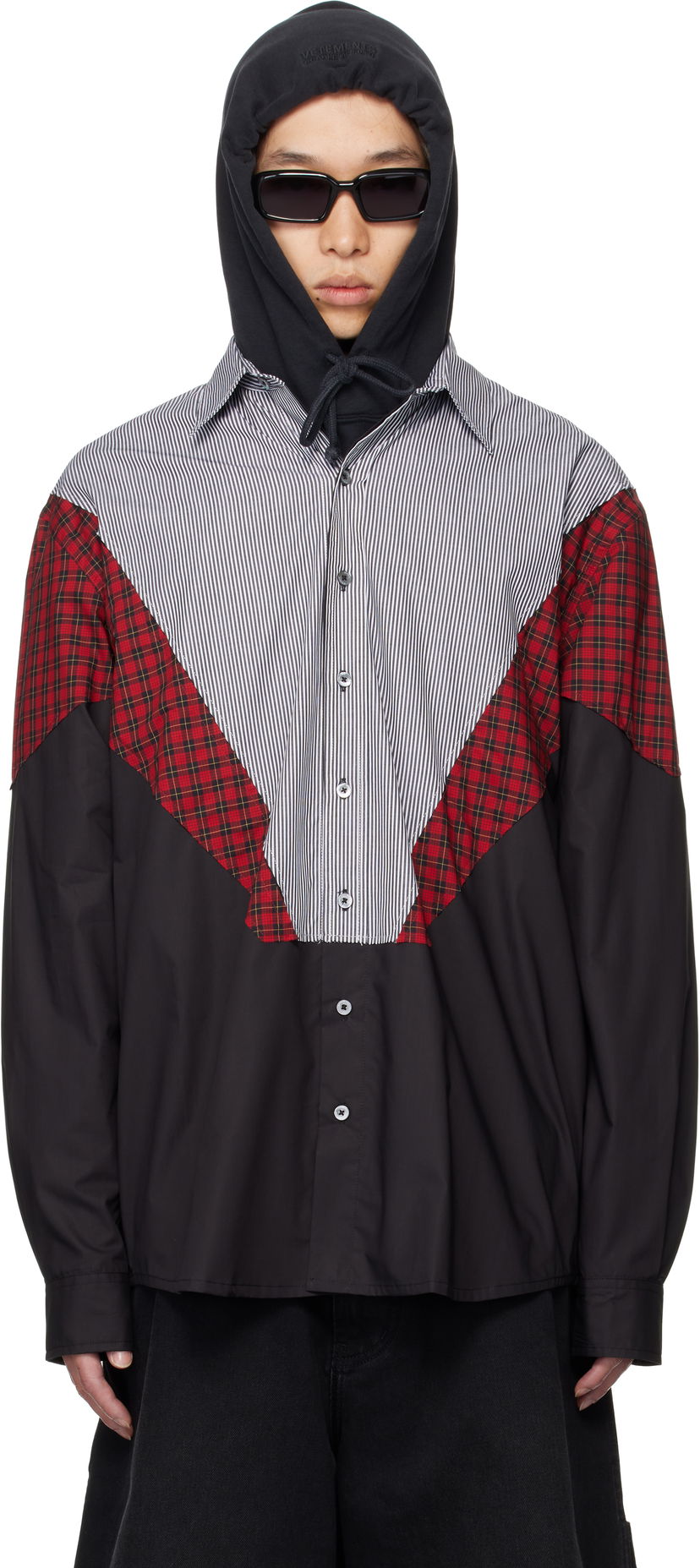 Риза VETEMENTS VETEMENTS Tracksuit Panelled Shirt Черно | UH76SH860BR