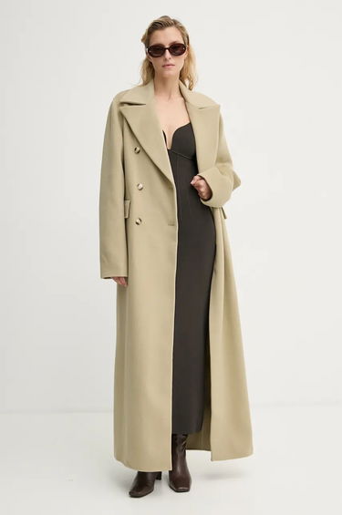 Палта Nanushka DAMIRA Double-Breasted Wool Coat Бежово | NW24PFSG27462, 1