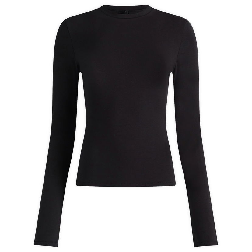Тениска SKIMS Cotton Jersey Long Sleeve T-Shirt, Size Large | SKIMS Черно | AP-TSH-0647-SOT
