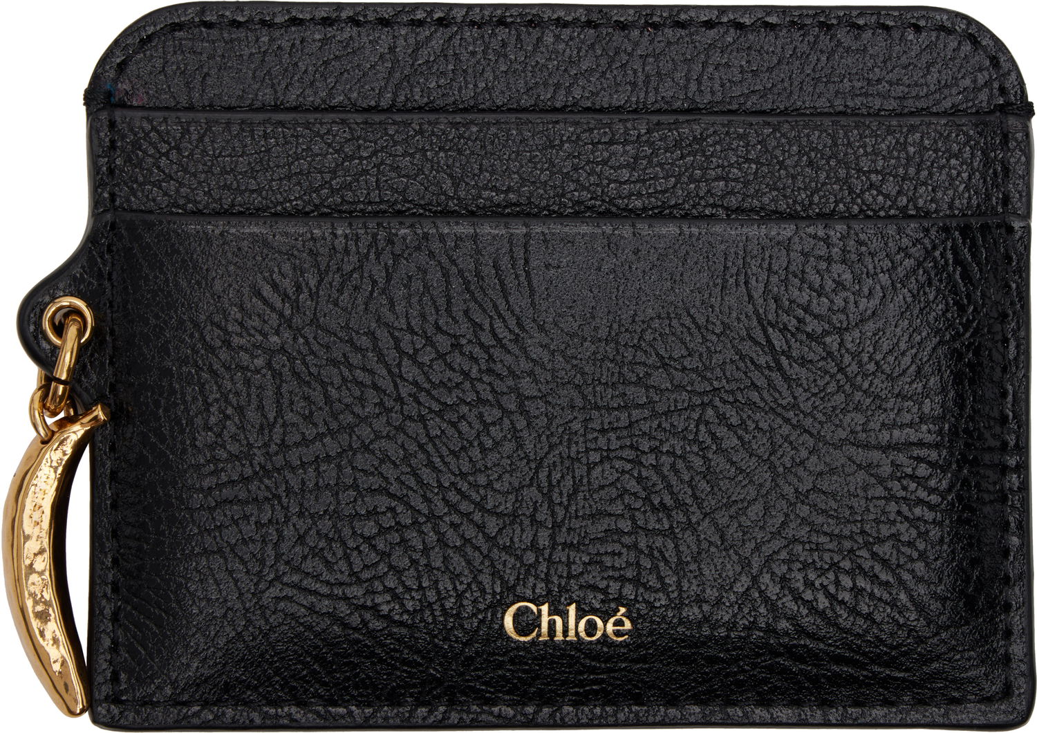Портфейл CHLOÉ Chloé Banana Charm Card Holder Черно | CH25SP544N72, 0