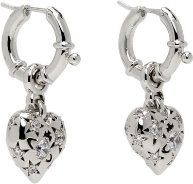 Обеци Vivienne Westwood Lee Heart Drop Earrings with Crystals Металик | 6202017F-02P102-, 1