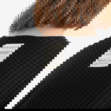 Суитчър Acne Studios Kartic Cotton Core Ribbed Crew Sweat Черно | C60098-Z32, 5