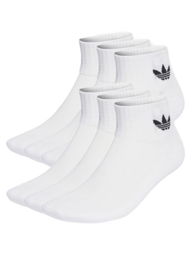 Чорапи adidas Originals Mid Ankle Socks –⁠ 6 pack Бяло | IJ5627