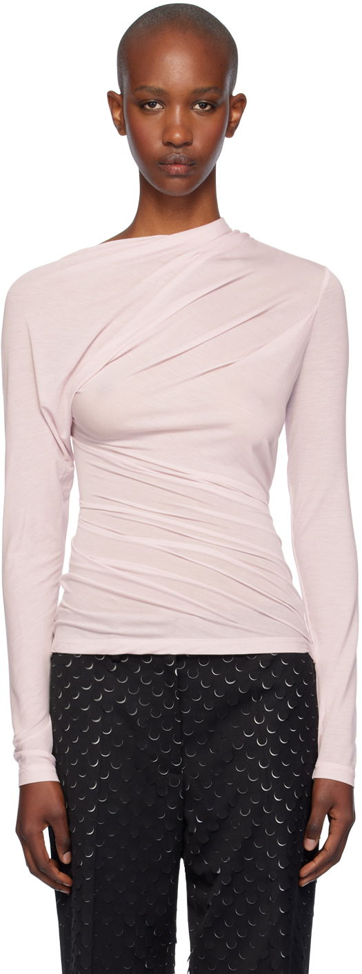 Helmut Lang Draped Long Sleeve Top