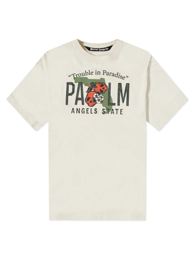 Тениска Palm Angels East Coast Vintage Tee Бежово | PMAA072S23JER0040110