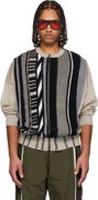 Martine Rose Multi Stripe Zip Up Crew Sweater