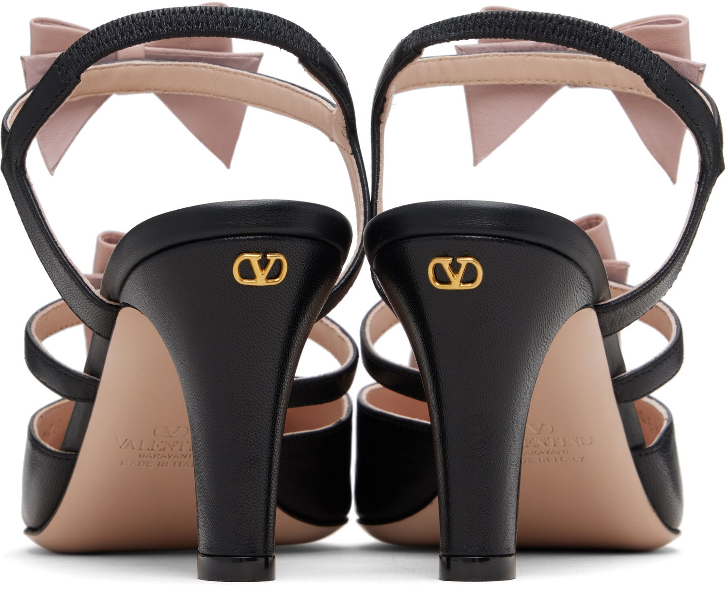 Кецове и обувки Valentino Valentino Garavani Slingback Leather Bow Heels Черно | 7W2S0MA5DDT, 1